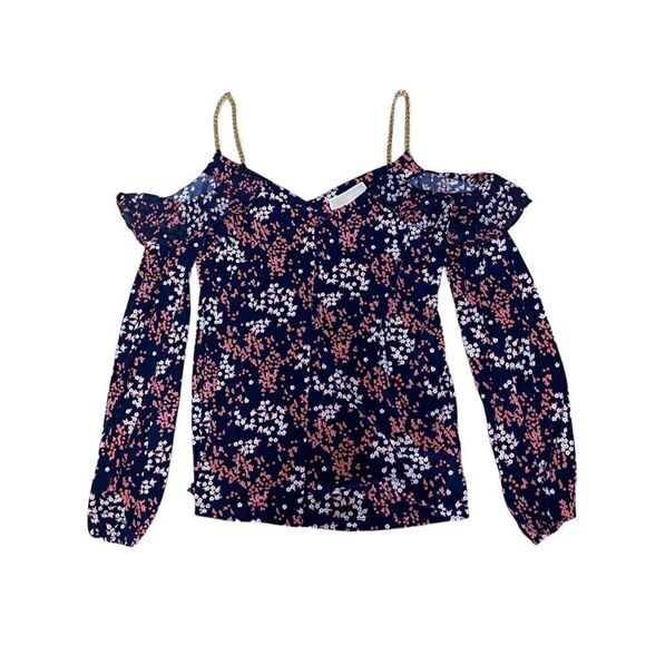 🌟NEW 🌟Michael Kors🌟Shoulder Off Gold Chain Long Sleeve Top - Picture 1 of 1